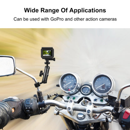 PULUZ Motorcycle Holder Rearview Mirror Fixed Mount for GoPro and Other Action Cameras (Black) - DJI & GoPro Accessories by PULUZ | Online Shopping UK | buy2fix