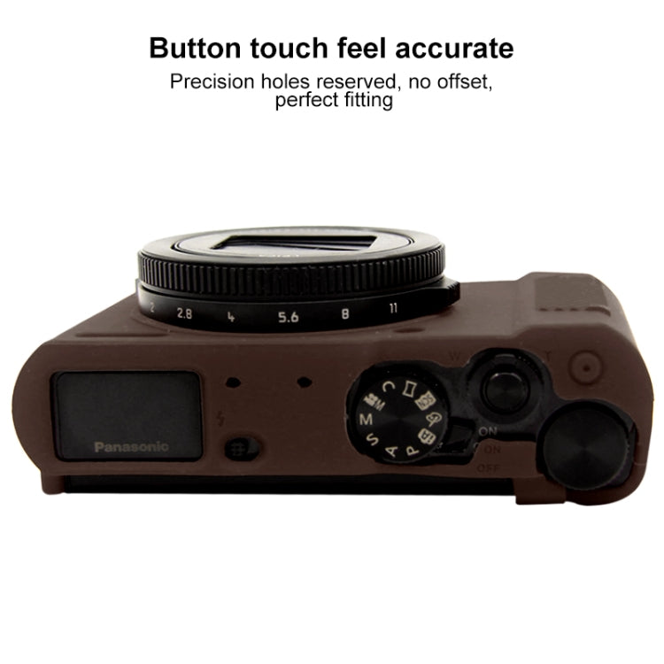 PULUZ Soft Silicone Protective Case for Panasonic Lumix  LX10 (Coffee) - Camera Accessories by buy2fix | Online Shopping UK | buy2fix