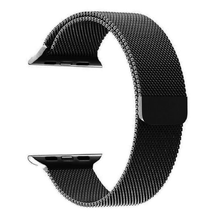 For Apple Watch 42mm Milanese Loop Magnetic Stainless Steel Watch Band(Black) - Smart Wear by buy2fix | Online Shopping UK | buy2fix