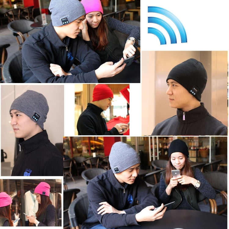 Knitted Bluetooth Headset Warm Winter Hat with Mic for Boy & Girl & Adults(Black) - Smart Wear by buy2fix | Online Shopping UK | buy2fix