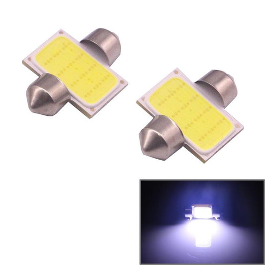 2 PCS 31mm 1.5W 80LM White Light 1 COB LED License Plate Reading Lights Car Light Bulb - Door Lights by buy2fix | Online Shopping UK | buy2fix