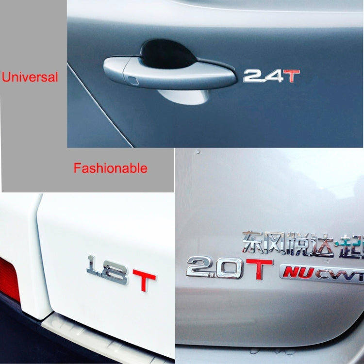 3D Universal Decal Chromed Metal 2.2T Car Emblem Badge Sticker Car Trailer Gas Displacement Identification, Size: 8.5x2.5 cm - 3D Metal Sticker by buy2fix | Online Shopping UK | buy2fix