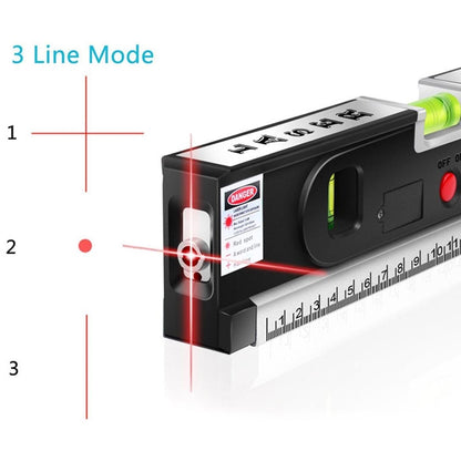 Laser Level with Tape Measure Pro 4 (100cm) / Level Bubbles with LED Light, LV-04(Black) - Consumer Electronics by buy2fix | Online Shopping UK | buy2fix