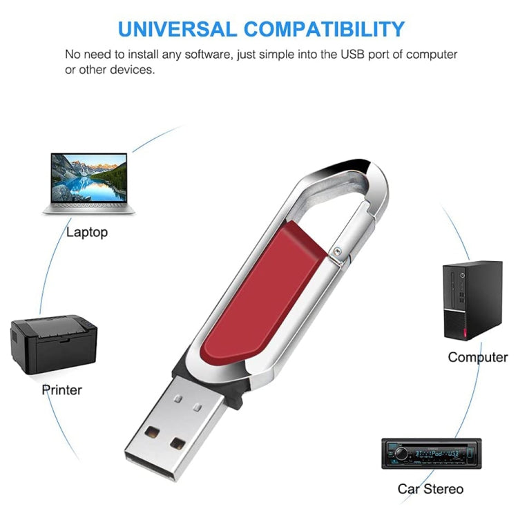 16GB Metallic Keychains Style USB 2.0 Flash Disk (Red)(Red) - Computer & Networking by buy2fix | Online Shopping UK | buy2fix