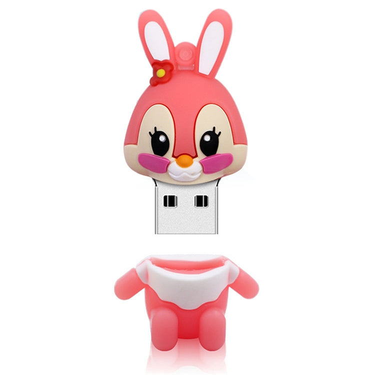 Cartoon Bunny Style Silicone USB 2.0 Flash disk, Special for All Kinds of Festival Day Gifts，Pink (4GB) - USB Flash Drives by buy2fix | Online Shopping UK | buy2fix