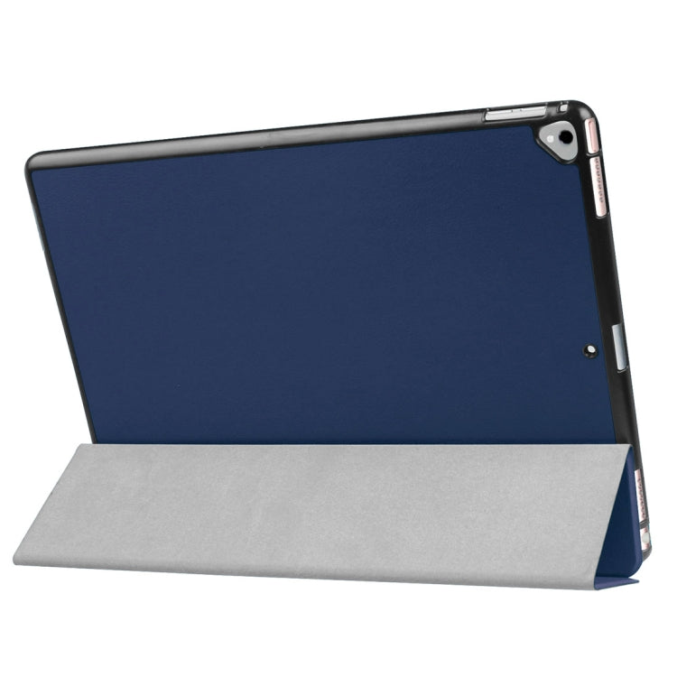 Custer Texture Horizontal Flip Smart Leather Case with 3-folding Holder  & Sleep / Wake-up Function for iPad Pro 12.9 inch 2017 / 2015(Dark Blue) - More iPad Cases by buy2fix | Online Shopping UK | buy2fix