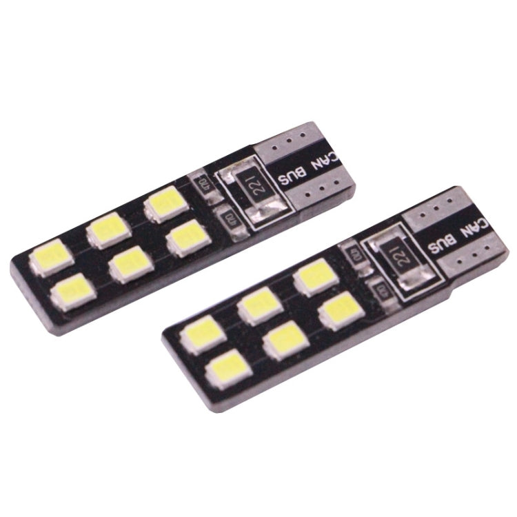 2 PCS T10 2.5W 90LM White Light 12 LED 2835 SMD CANBUS Car Signal Light Bulb - In Car by buy2fix | Online Shopping UK | buy2fix