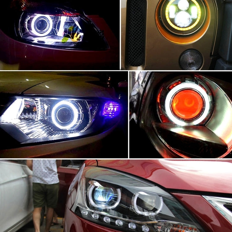 90mm 5W 180LM Angel Eyes Circles Car Headlight COB LED Lights for Vehicles, DC 12-24V(Pink Light) - Eagle Eye Lamps by buy2fix | Online Shopping UK | buy2fix