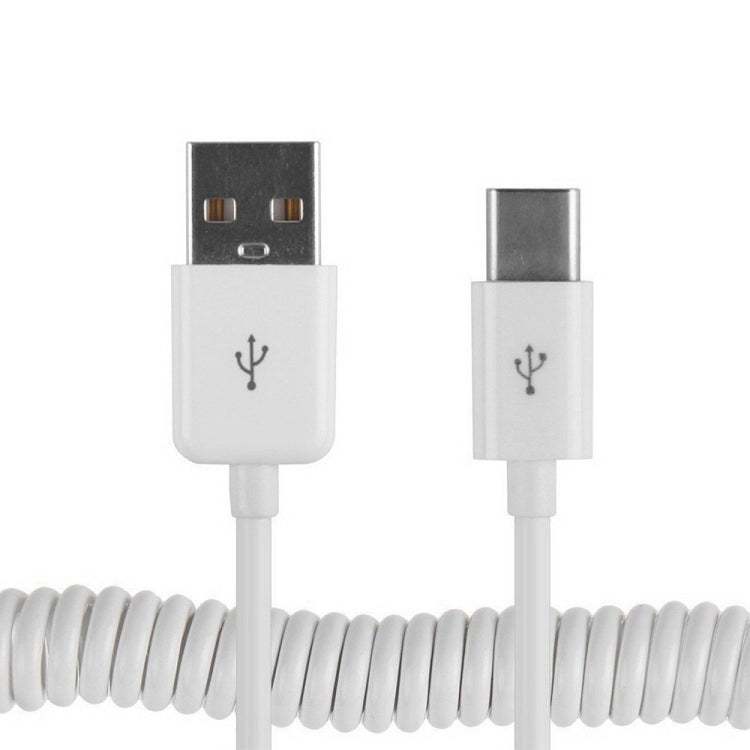 USB-C / Type-C 3.1 to USB 2.0 Spring Data Sync Charge Cable, Cable Length: 3m(White) - USB-C & Type-C Cable by buy2fix | Online Shopping UK | buy2fix