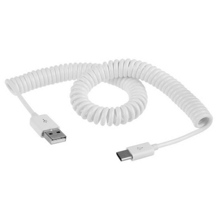 USB-C / Type-C 3.1 to USB 2.0 Spring Data Sync Charge Cable, Cable Length: 3m(White) - USB-C & Type-C Cable by buy2fix | Online Shopping UK | buy2fix