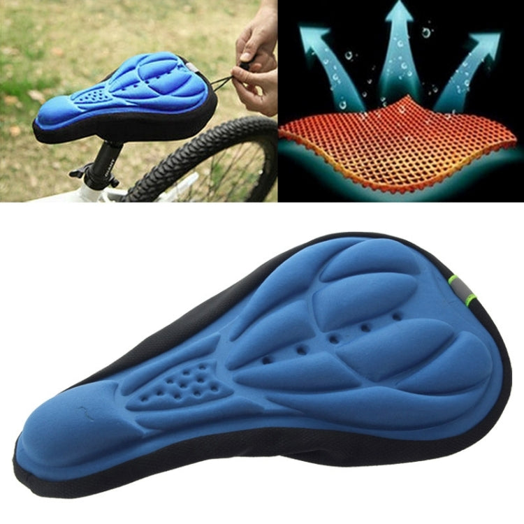 3D Silicone Lycra Nylon & Gel Pad Bicycle Seat Saddle Cover, Soft Cushion Fits for Kinds of Bikes(Blue) - Outdoor & Sports by buy2fix | Online Shopping UK | buy2fix