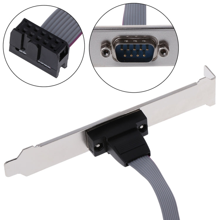 DB9 9pin Com Port host case Cable / RS232 port plate cable, Length: 36cm(Grey) -  by buy2fix | Online Shopping UK | buy2fix