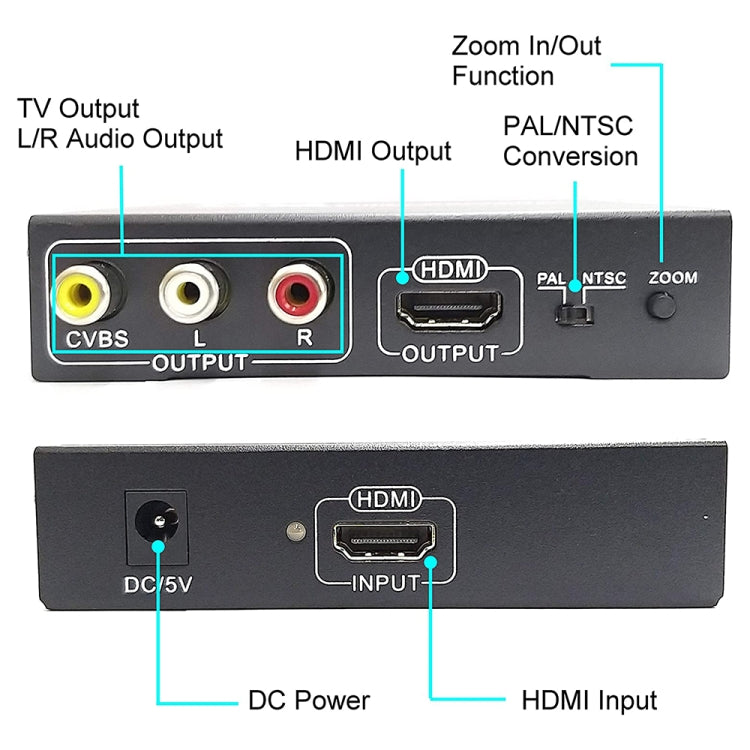 NK-10II HDMI to HDMI/CVBS /AV Scaler Box Video Converter(Black) - Computer & Networking by buy2fix | Online Shopping UK | buy2fix