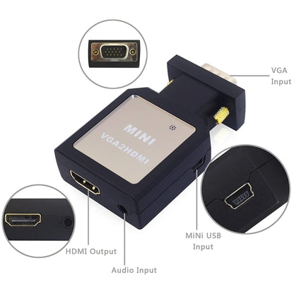 Mini VGA to HDMI Audio Decoder - Adapter by buy2fix | Online Shopping UK | buy2fix