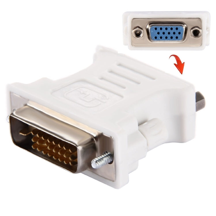 DVI 24+1 Pin Male to VGA 15Pin Female Adapter(White) - Adapter by buy2fix | Online Shopping UK | buy2fix