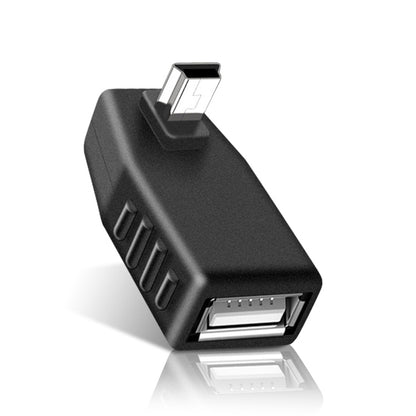 90 Degree Down Angled Mini USB Male to USB 2.0 AF Adapter(Black) - Computer & Networking by buy2fix | Online Shopping UK | buy2fix