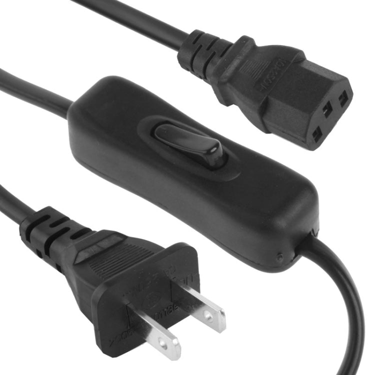 3 Prong Style AC Power Cord with 304 Switch, Length: 1.2m(Black) -  by buy2fix | Online Shopping UK | buy2fix