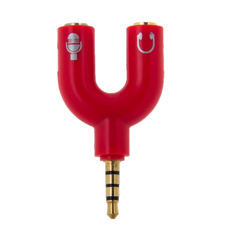 3.5mm Stereo Male to 3.5mm Headphone & Mic Female Splitter Adapter(Red) -  by buy2fix | Online Shopping UK | buy2fix