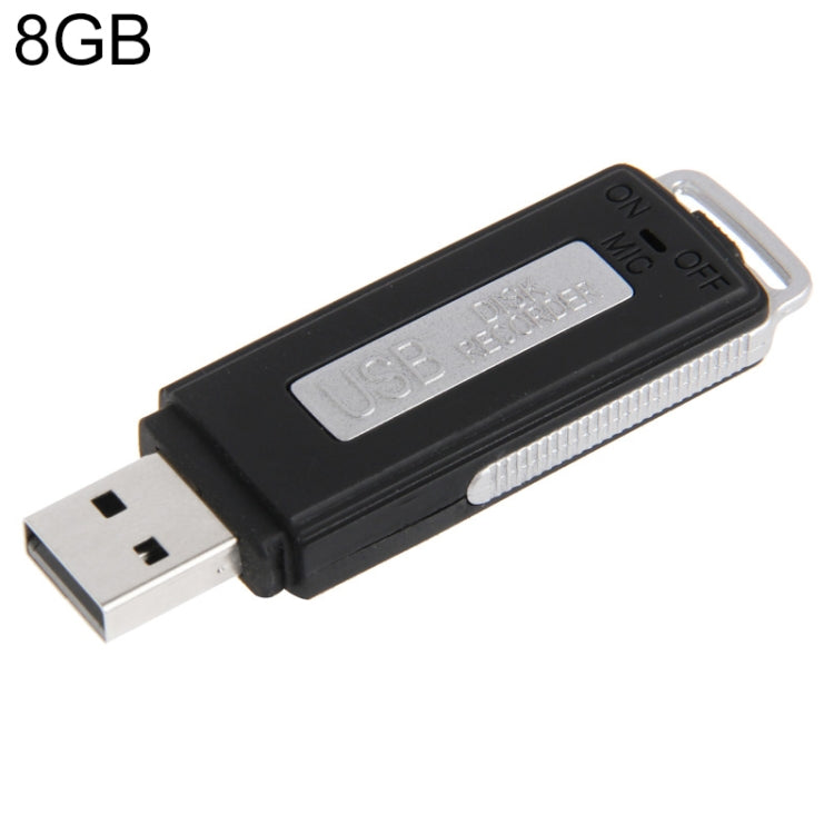 USB Voice Recorder + 8GB USB Flash Disk(Black) - Security by buy2fix | Online Shopping UK | buy2fix