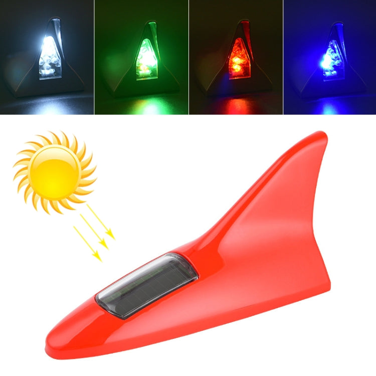 Solar Shark Fin High-positioned Alarm Light(Red) - In Car by buy2fix | Online Shopping UK | buy2fix