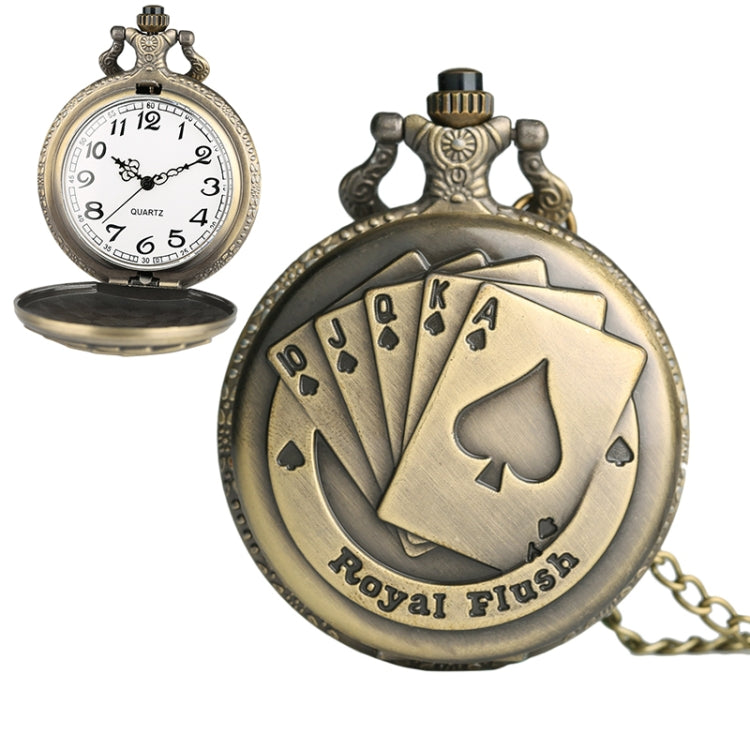 Playing Card Pattern Zinc Alloy Quartz Waterproof Pocket Watch - Necklace Watch Watches by buy2fix | Online Shopping UK | buy2fix