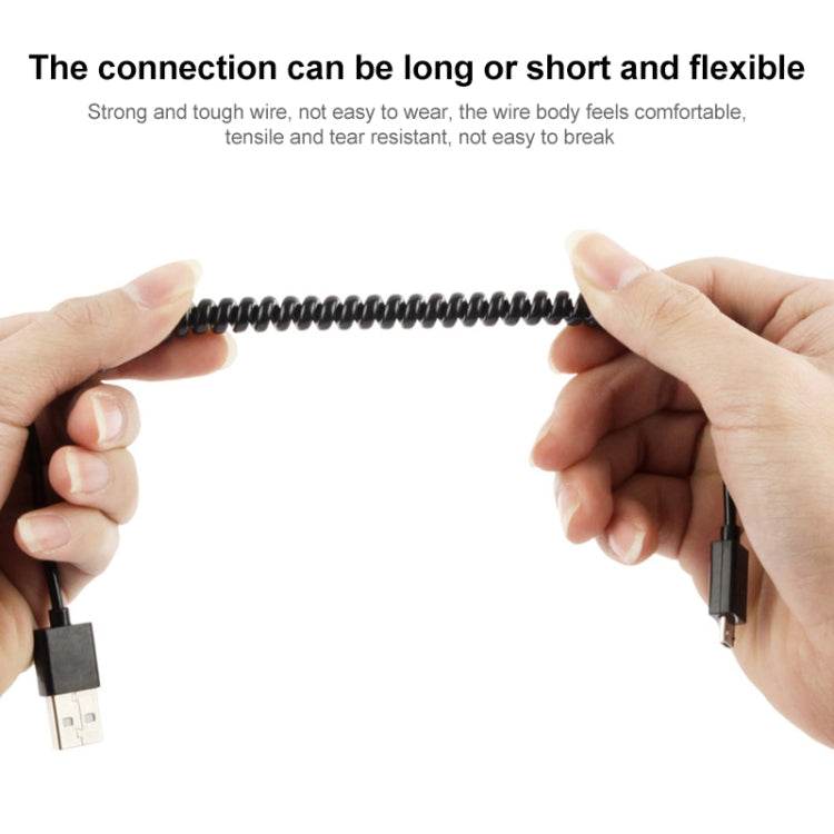 Micro USB Data Sync Charger Coiled Cable, Length: 27.5cm (can be extended up to 100cm)(Black) - Micro USB Cable by buy2fix | Online Shopping UK | buy2fix