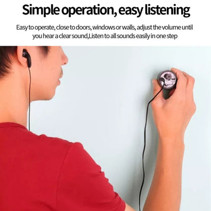 Powerful Audio Wiretap Listen Device Fold Ear Amplifier Wall Door Eavesdropping Surveillance with Earphone(Black) - Security by buy2fix | Online Shopping UK | buy2fix