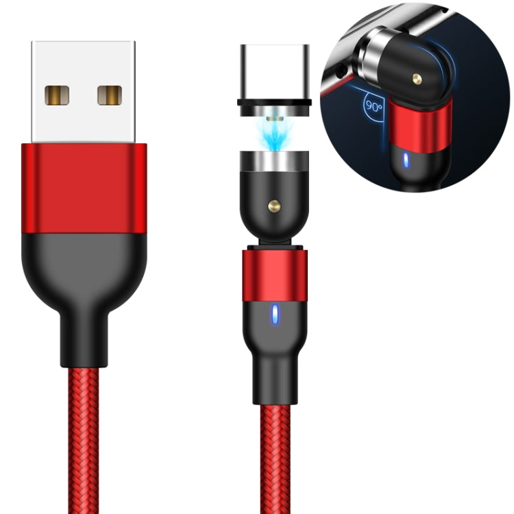 2m 2A Output USB to USB-C / Type-C Nylon Braided Rotate Magnetic Charging Cable(Red) - Mobile Accessories by buy2fix | Online Shopping UK | buy2fix