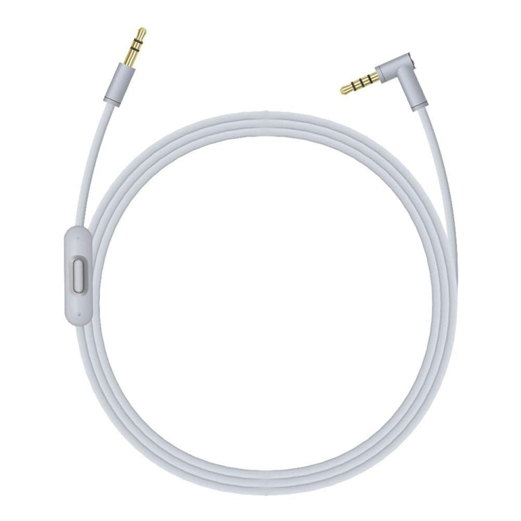 ZS0087 3.5mm Male to Male Earphone Cable with Mic & Wire-controlled, Cable Length: 1.4m(Grey) - Headset Accessories by buy2fix | Online Shopping UK | buy2fix