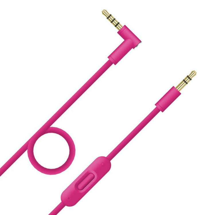 ZS0087 3.5mm Male to Male Earphone Cable with Mic & Wire-controlled, Cable Length: 1.4m(Rose Red) - Headset Accessories by buy2fix | Online Shopping UK | buy2fix