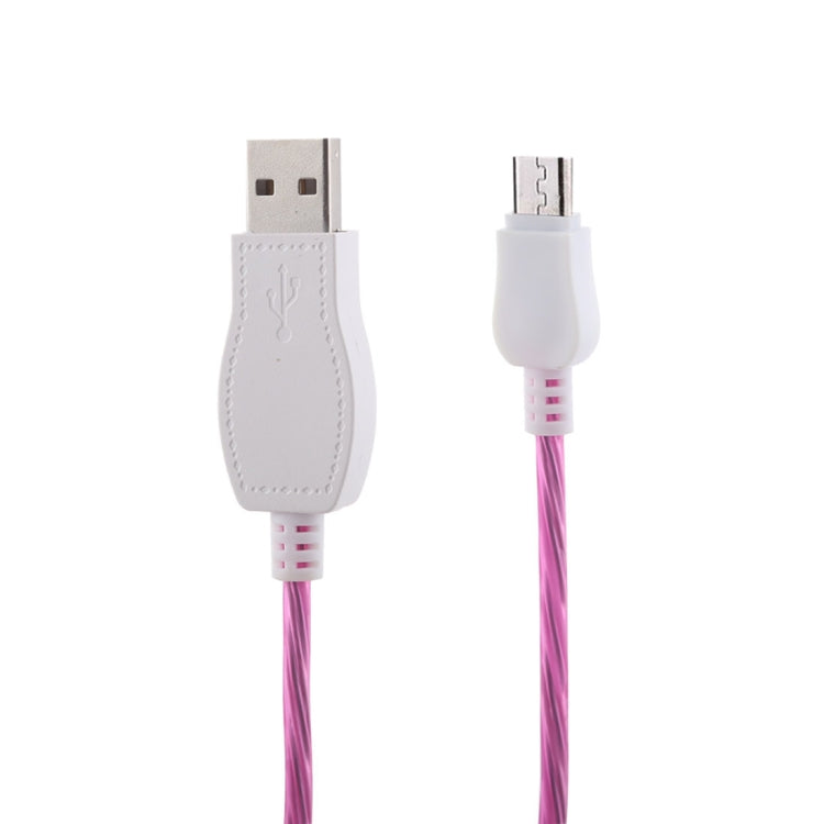 LED Flowing Light 1m USB A to Micro USB Data Sync Charge Cable, For Galaxy, Huawei, Xiaomi, LG, HTC and Other Smart Phones (Magenta) - Micro USB Cable by buy2fix | Online Shopping UK | buy2fix