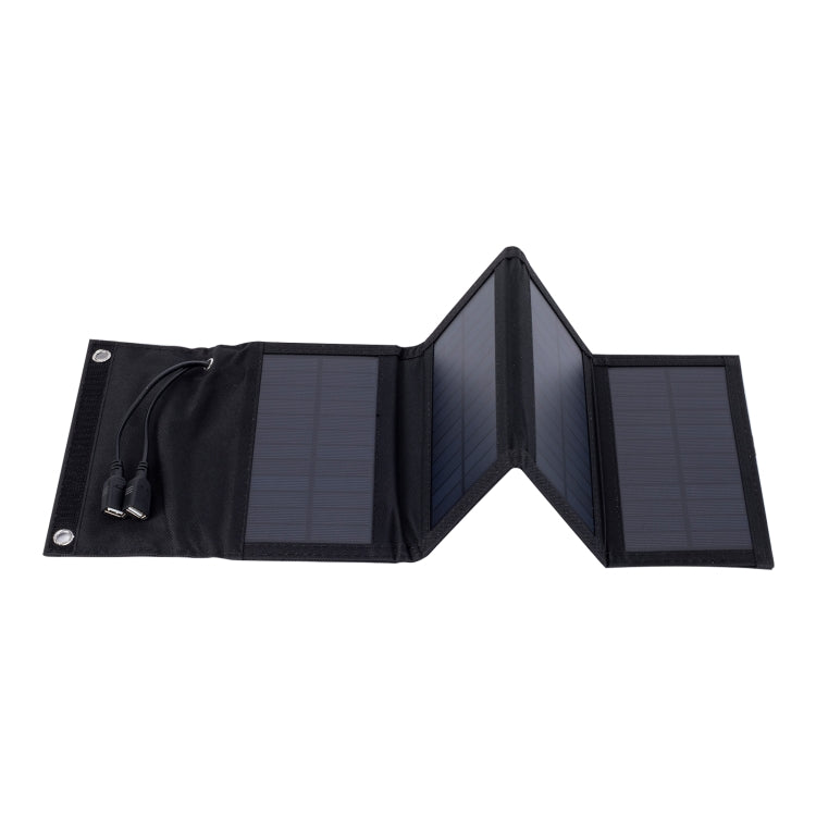 7W Monocrystalline Silicon Foldable Solar Panel Outdoor Charger with 5V Dual USB Ports (Black) - Charger by buy2fix | Online Shopping UK | buy2fix