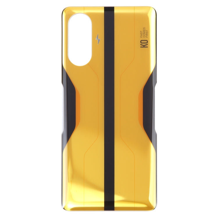 Glass Battery Back Cover for Xiaomi Redmi K40 Gaming(Yellow) - Back Cover by buy2fix | Online Shopping UK | buy2fix