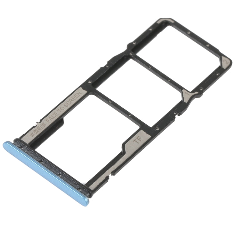 SIM Card Tray + SIM Card Tray + Micro SD Card Tray For Xiaomi Redmi 10A (Blue) - Repair & Spare Parts by buy2fix | Online Shopping UK | buy2fix