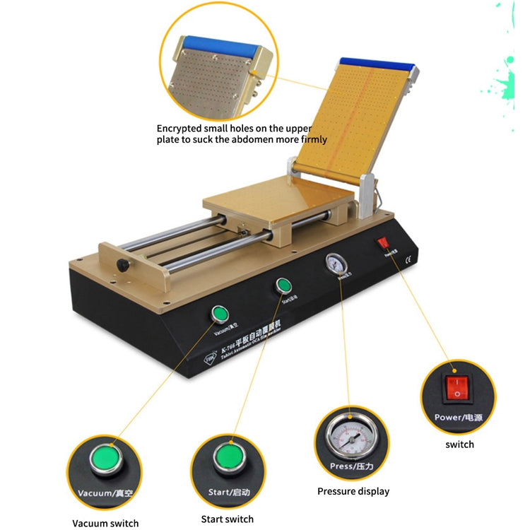 TBK-766 12 inch Tablet Automatic OCA Laminator Machine Polarizer Film Laminator Machine for LCD Repair Built-in Vacuum Pump - Laminator Machine by TBK | Online Shopping UK | buy2fix