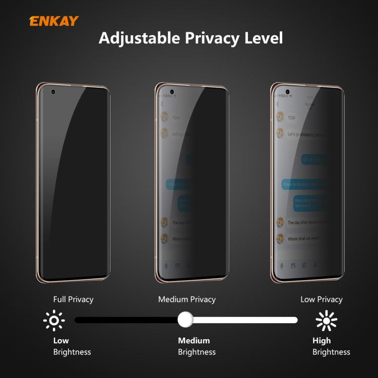 For Xiaomi Mi 10 / Mi 10 Pro ENKAY Hat-Prince 0.26mm 9H 3D Curved Heat Bending Privacy Anti-spy Full Screen Tempered Glass Film -  by ENKAY | Online Shopping UK | buy2fix