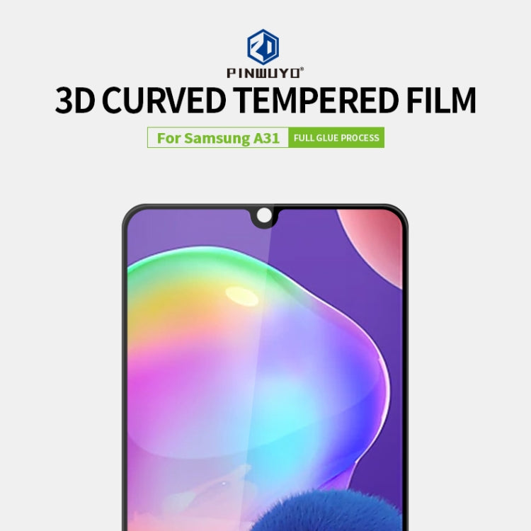 For Samsung Galaxy A31 PINWUYO 9H 3D Curved Full Screen Explosion-proof Tempered Glass Film(Black) - Samsung Accessories by PINWUYO | Online Shopping UK | buy2fix