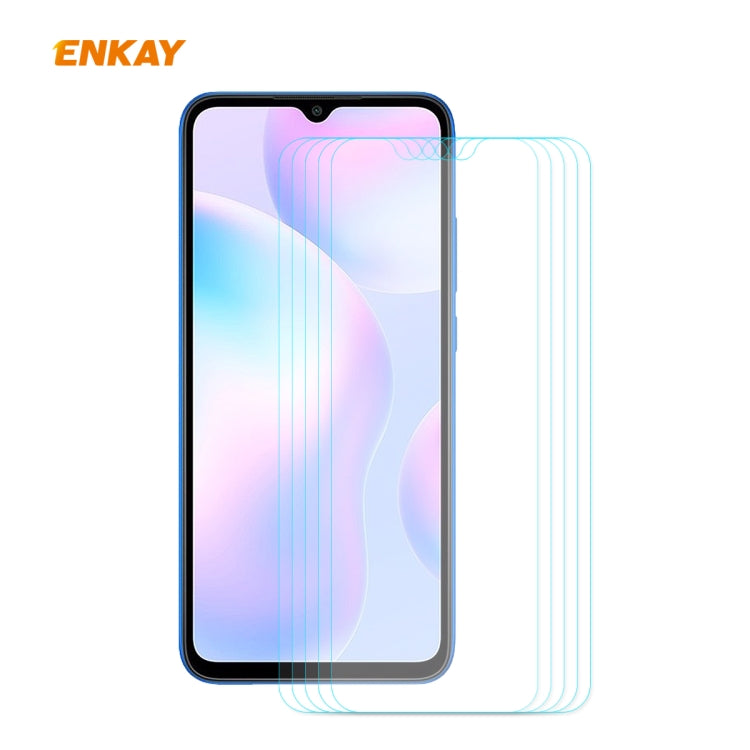 For Redmi 9 / 9A / 9C 5 PCS ENKAY Hat-Prince 0.26mm 9H 2.5D Curved Edge Tempered Glass Film -  by ENKAY | Online Shopping UK | buy2fix