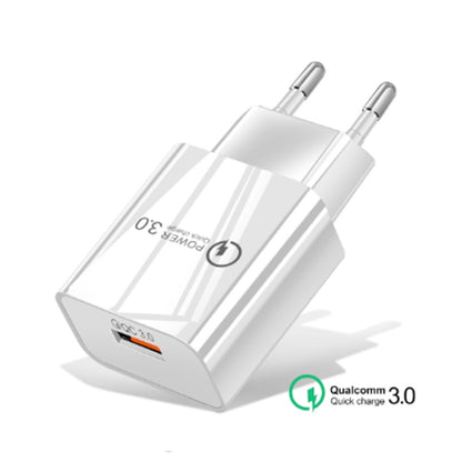 Mini QC3.0 USB 18W Mobile Phone Tablet Universal Fast Charger, EU Plug(White) - Mobile Accessories by buy2fix | Online Shopping UK | buy2fix