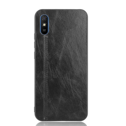 For Xiaomi Redmi 9A Shockproof Sewing Cow Pattern Skin PC + PU + TPU Case(Black) - Xiaomi Cases by buy2fix | Online Shopping UK | buy2fix