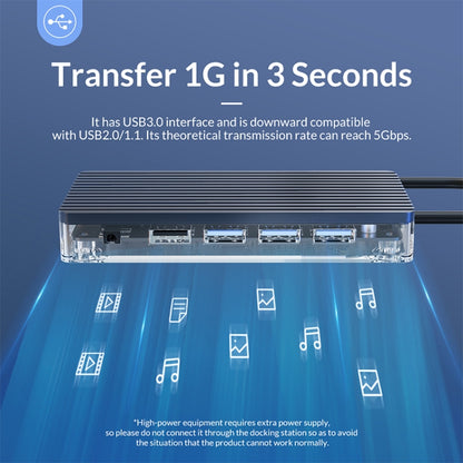 ORICO 6 in 1 Type-C Transparent HUB - USB HUB by ORICO | Online Shopping UK | buy2fix