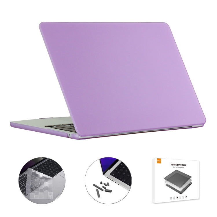 For MacBook Air 13.6 2022/2024 A2681 M2 / A3113 M3 US Version ENKAY 3 in 1 Matte Laptop Case with TPU Keyboard Film / Anti-dust Plugs (Light Purple) - MacBook Air Cases by ENKAY | Online Shopping UK | buy2fix