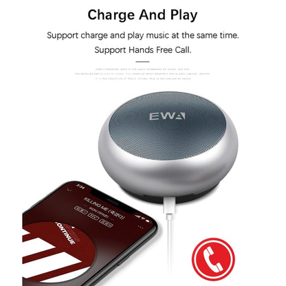 EWA A110 IPX5 Waterproof Portable Mini Metal Wireless Bluetooth Speaker Supports 3.5mm Audio & 32GB TF Card & Calls(Silver) - Mini Speaker by EWA | Online Shopping UK | buy2fix