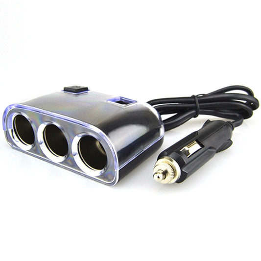 Car Cigarette Lighter Splitter Adapter 3 Socket Cigarette Lighter Splitter Dual USB Car Charger On/Off Switches 12V Car Splitter Adapter - Cigar Socket by buy2fix | Online Shopping UK | buy2fix