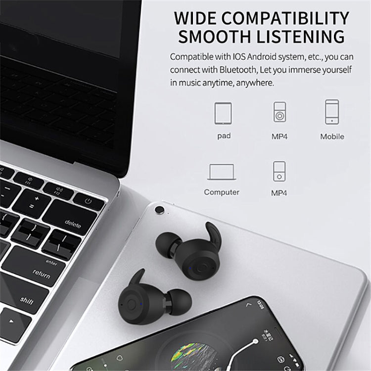 T20 TWS Bluetooth Hooks Wireless Sports Headphones with Charging Box IPX6 Waterproof Noise-cancelling Earphones(Black) - Bluetooth Earphone by buy2fix | Online Shopping UK | buy2fix