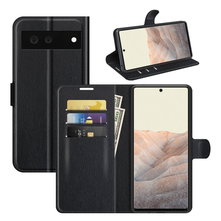 For Google Pixel 6 Litchi Texture Horizontal Flip Protective Case with Holder & Card Slots & Wallet(Black) - Google Cases by buy2fix | Online Shopping UK | buy2fix