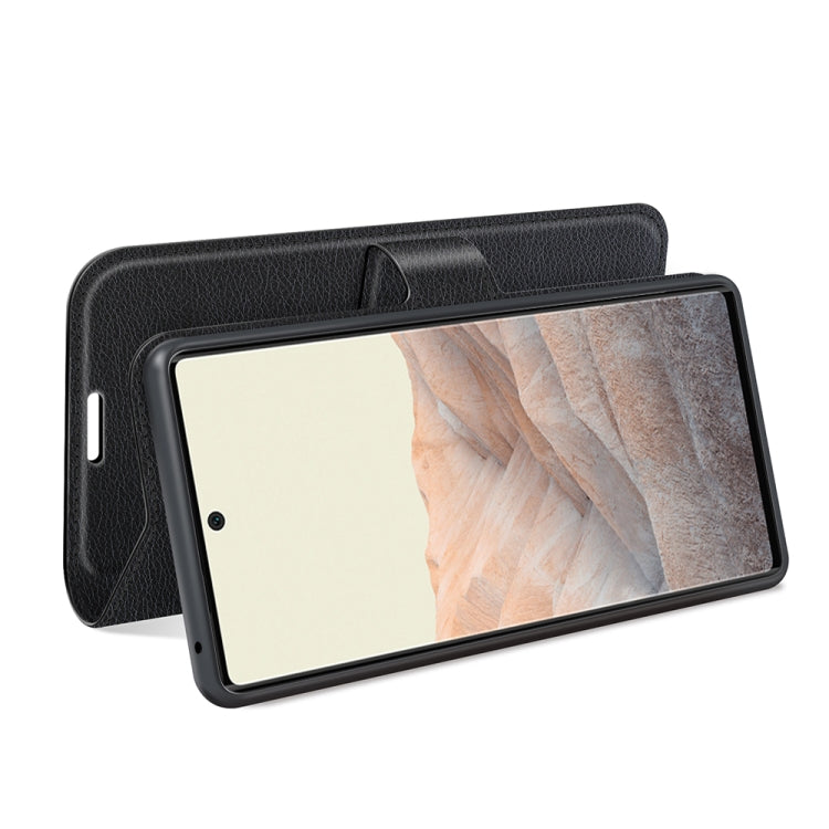 For Google Pixel 6 Litchi Texture Horizontal Flip Protective Case with Holder & Card Slots & Wallet(Black) - Google Cases by buy2fix | Online Shopping UK | buy2fix