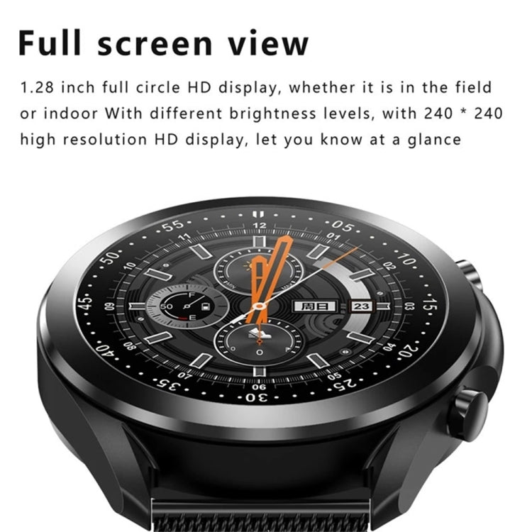 DW95 1.28 inch Color Screen Smart Watch, IP67 Waterproof,Leather Watchband,Support Bluetooth Call/Heart Rate Monitoring/Blood Pressure Monitoring/Blood Oxygen Monitoring/Sleep Monitoring(Silver) - Smart Wear by buy2fix | Online Shopping UK | buy2fix