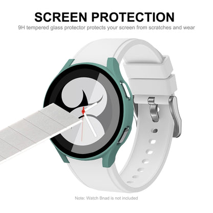 ENKAY Hat-Prince Full Coverage PC Frame + Tempered Glass Protector Composite Case for Samsung Galaxy Watch4 40mm(Transparent) - Watch Cases by ENKAY | Online Shopping UK | buy2fix