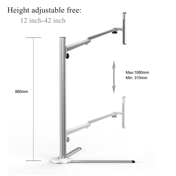 UP-6S Floor-standing Lazy Three-legged Liftable Stand  for 3.5-13 inch Mobile Phones and Tablets - Lazy Bracket by buy2fix | Online Shopping UK | buy2fix